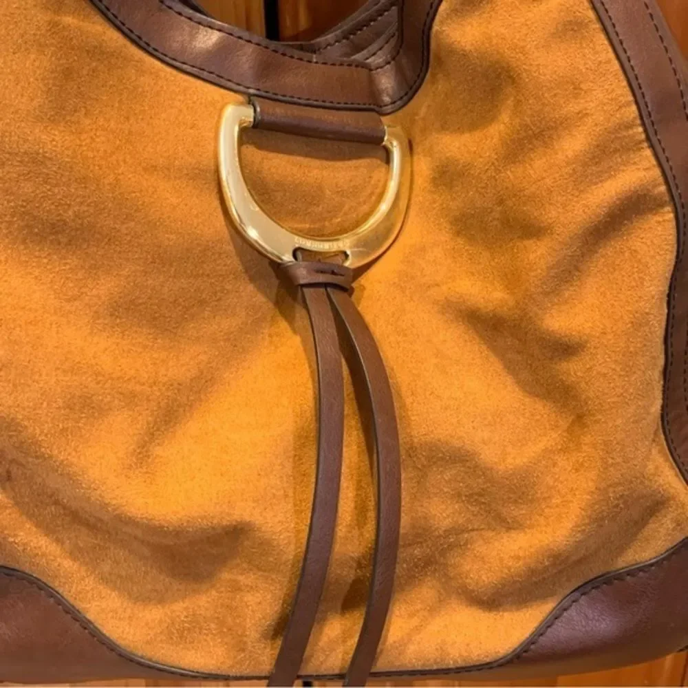 London Fog‎ Suede & Leather Hobo Shoulder Bag